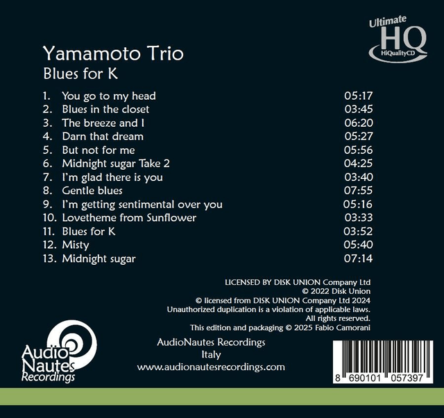 Tsuyoshi Yamamoto Trio - Blues For K [UHQCD]