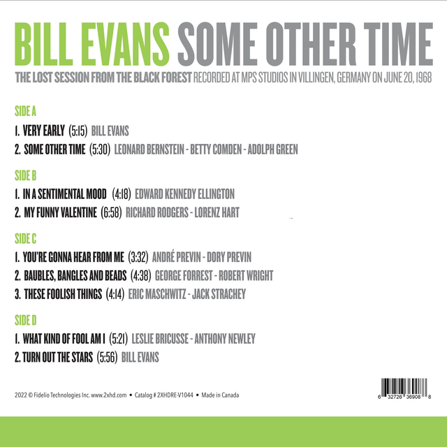 Bill Evans Trio - Some Other Time: The Lost Session From The Black Forests
