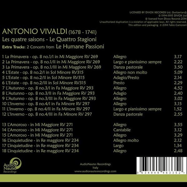 Antonio Vivaldi - Les Quatre Saisons [Gold 24K CD]
